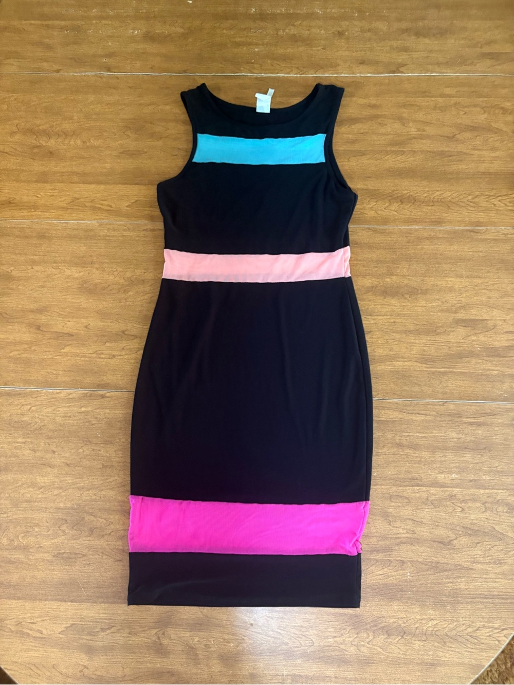 Retro Colorblock Sleeveless Bodycon Sheath Dress